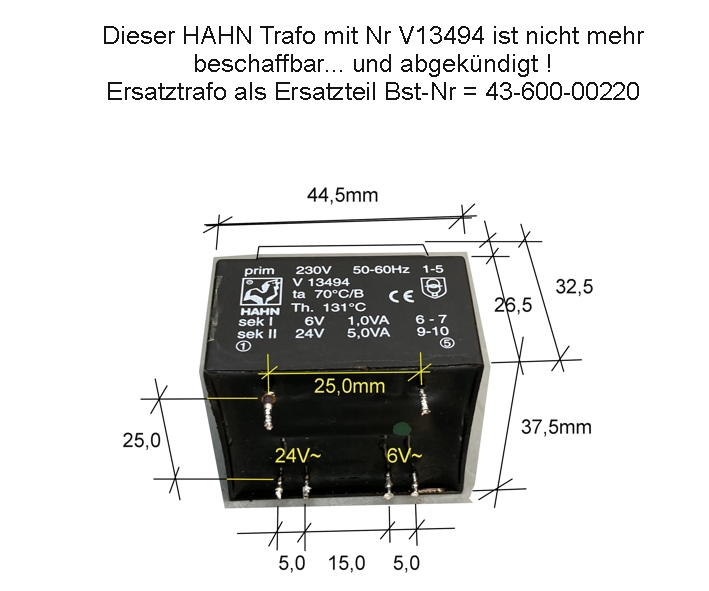 Hahn_Trafo_V13494_24V_6V_43-600-00220