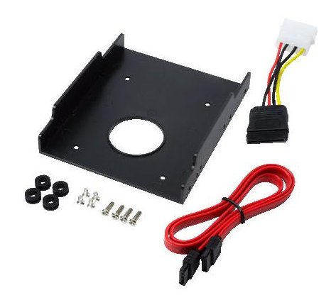 SSD-Rahmen-fur-3-5zoll-62-560-35160 Einbau Rahmen für 2,5zoll Festplatten im 3,5zoll Schacht mit SATA Kabel