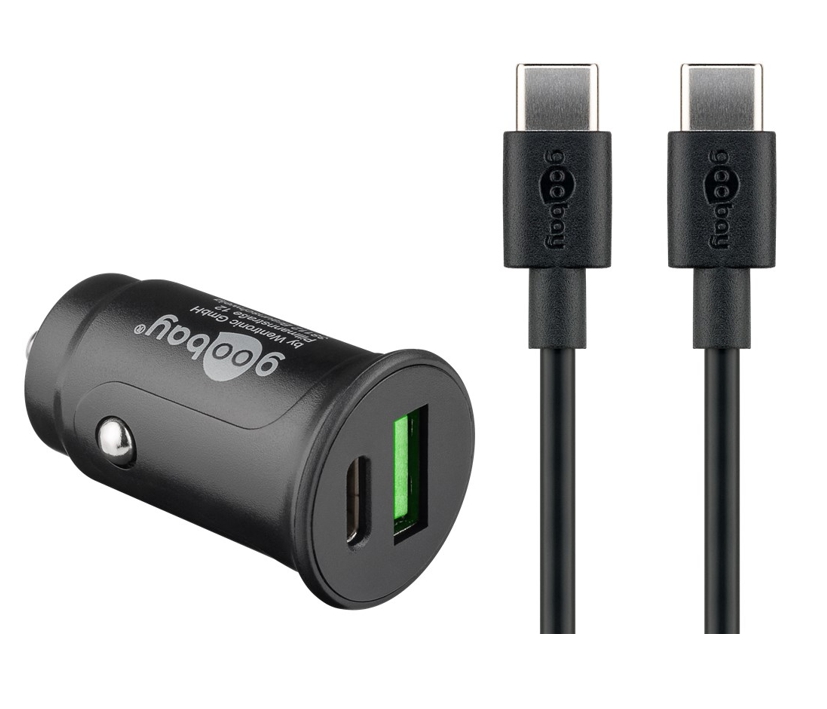 KFZ USB Adapter 12V oder 24V Eingang auf 2x USB Buchsen max 3A 27Watt mit USB-C Kabel KFZ USB Adapter 12V oder 24V Eingang auf 2x USB Buchsen max 3A 27Watt mit USB-C Kabel