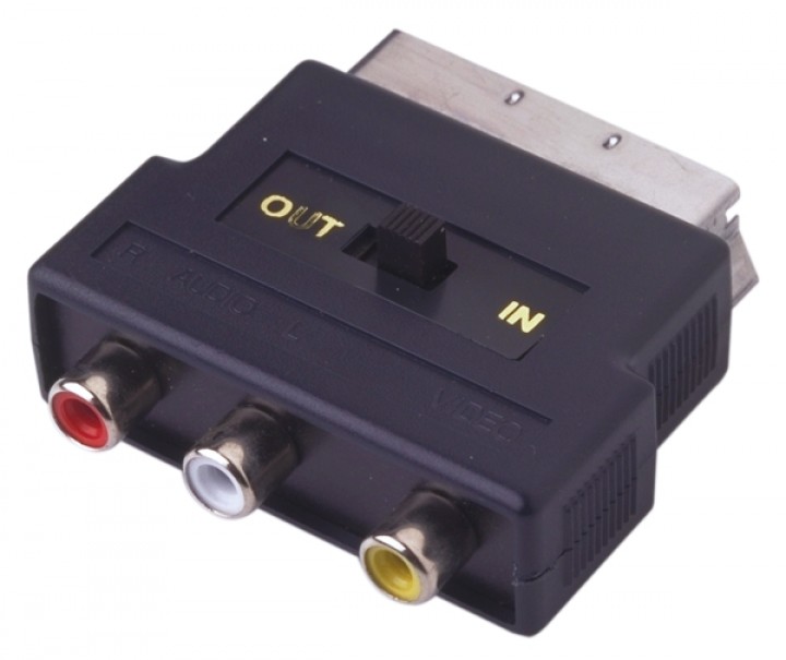 39-866-00120-Scartadaptewr-bild3-BIG SCART Adapter 3x Cinchbuchsen schaltbar