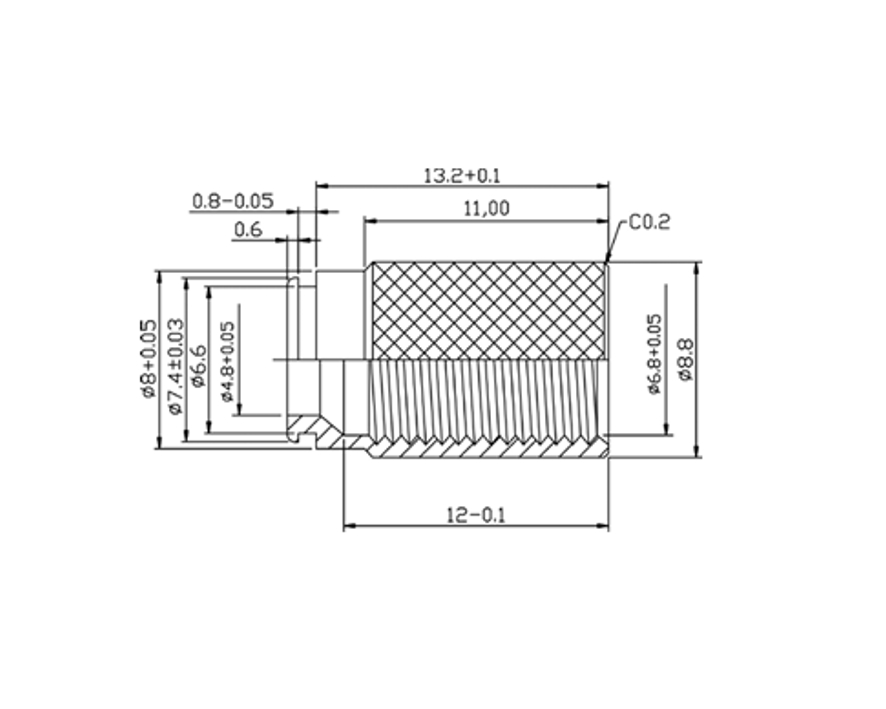 F-Stecker vergoldet für 7mm Koaxkabel