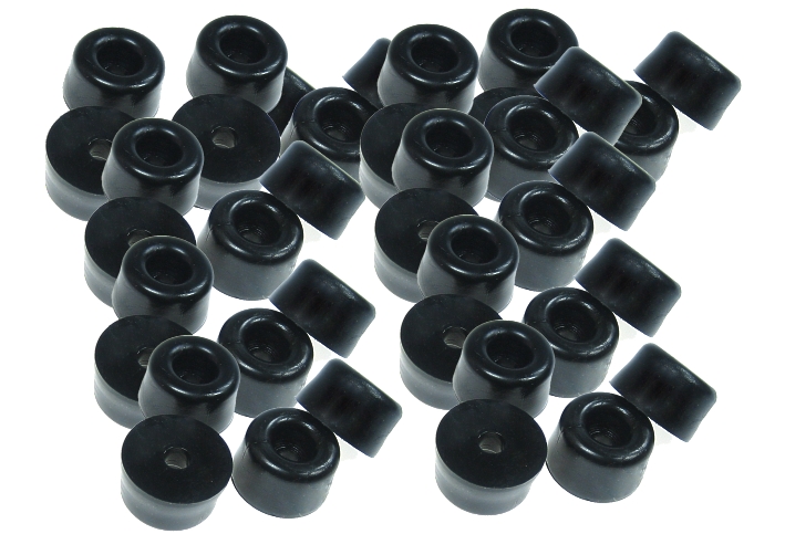 Fuesse-Gummifuesse-Geraetefuesse-85-772-00060 Gerätefüße schraubbar Füße 22mm RUND 40Stück Pack