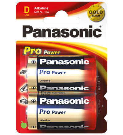 33-460-00001-Monobatterie-Panasonic-BIG Mono Batterie LR20 Pro-Power + 2er Pack + D-Zelle
