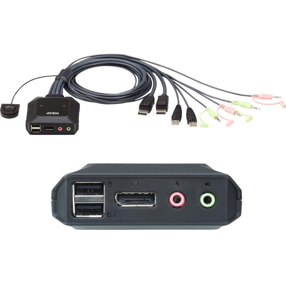 KVM_DisplayPort_53-680-01305_B01 KVM DisplayPort Umschalter 2-fach Kombi mit USB Klinke Audio