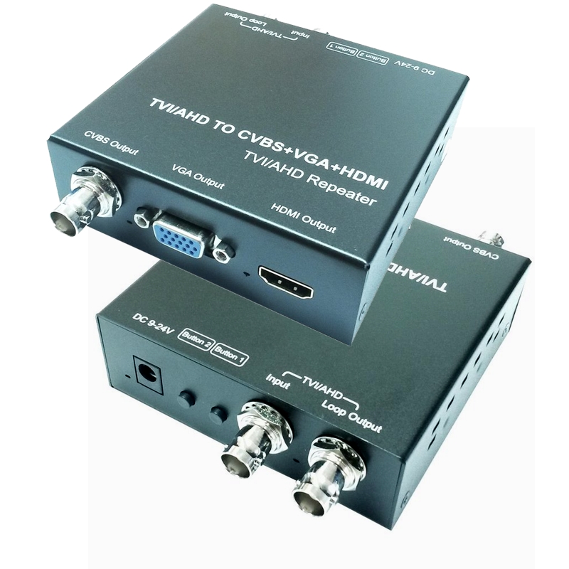 Signalkonverter 3in1 AHD TVI Signale auf FBAS CVBS VGA HDMI Signal Konverter 