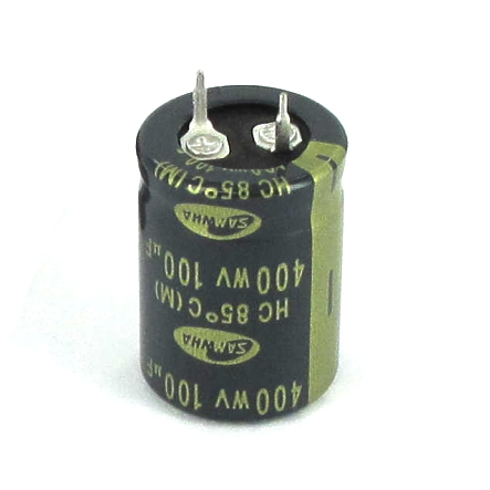 100uF-400V-Samwha-25-716-00125 Elko 100uF 400V radial H31x22mm RM10