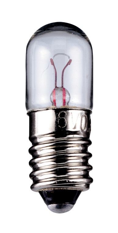 Gluehbirne_Skalenlampe_E10 E10 2,5V Glühlampe E10 Skalenlampe 2,5V 0,5W 200mA klar kurzer Kopf
