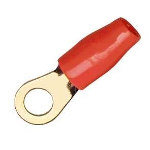 M8 Ringschuh bis 10qmm vergoldet teilisoliert Rot