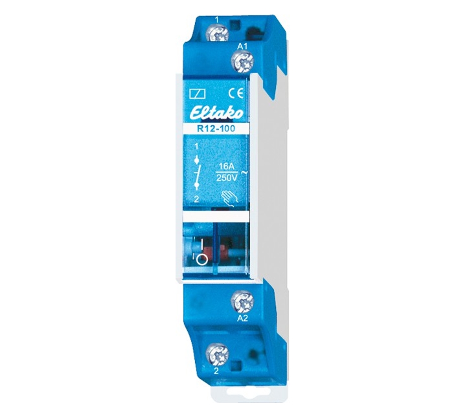 Relais 12VAC 1-Schliesser bis 16A 250V Eltako R12-100 Monostabil Relais 12VAC 1-Schliesser bis 16A 250V Eltako R12-100 Monostabil