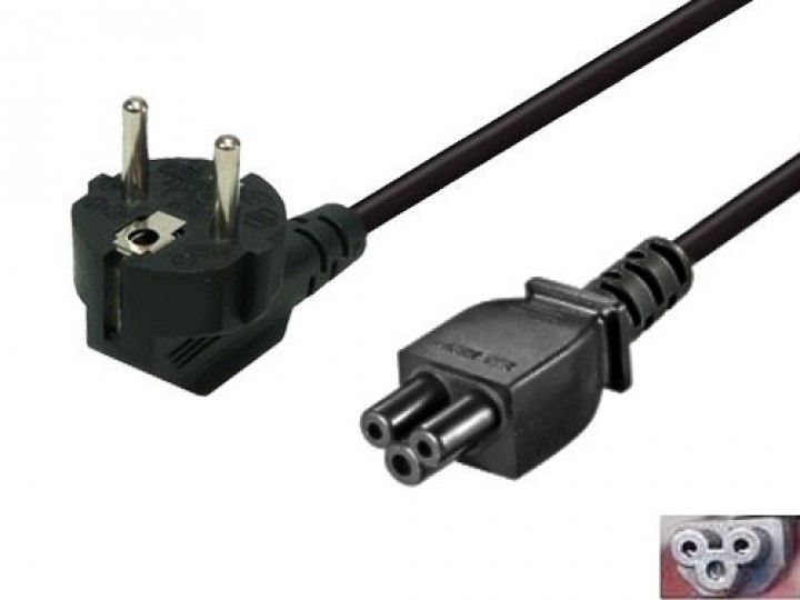 41-679-00025-IEC320-C5-Netzkabel-2013 1,8m Netzkabel auf Schutzkontaktstecker auf IEC320 C5 MickyMaus Stecker