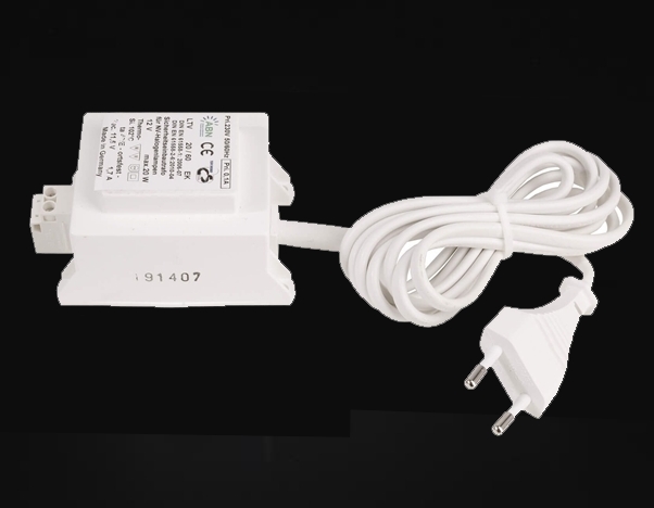 93-808-03910_12VAC_20W_Trafo 12VAC Trafo 12V 20VA IP20 Indoor Eingang 230V Ersatztrafo