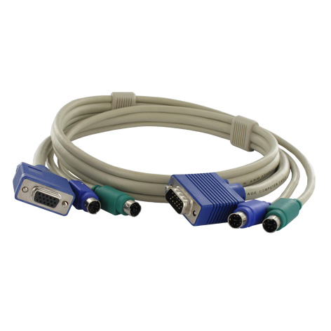 53-680-00881 1m VGA Kabel KVM Kabelsatz für KVM VGA PS2 Mini DIN für PC Umschalter