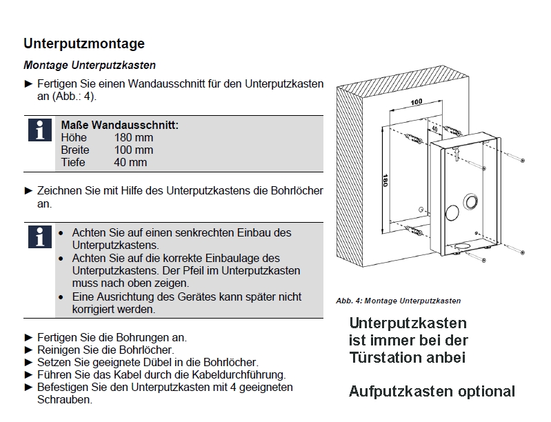 Villa_Tuerstation_Unterputz_Abmessungen_Serie_AS_2021