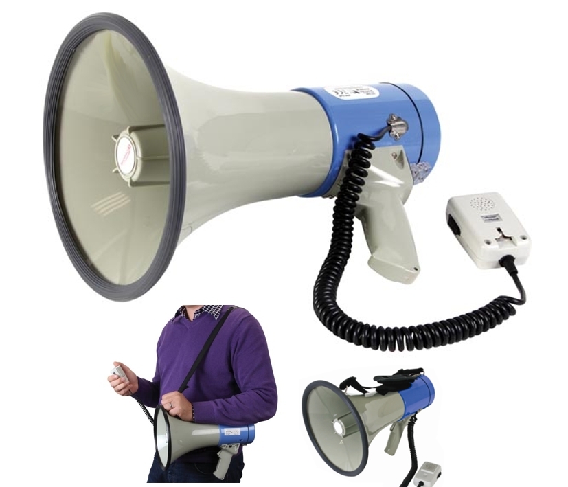 83-797-00030_Megafon_mit_Handmikrofon_Bild2022_11kdaNGL4JpzilZ Megafon VM25 25W Megaphon Batteriebetrieben mit Kabelmikrofon Tragegurt