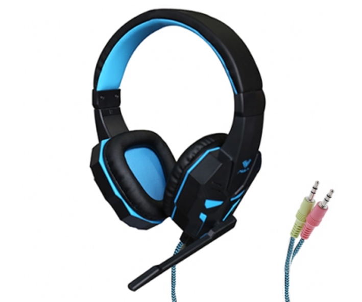 Headset_fuer_Notebook_AULA_64-810-00072 Multimedia Headset Kopfhörer mit Bügelmikrofon und 2x3,5mm Klinkenstecker