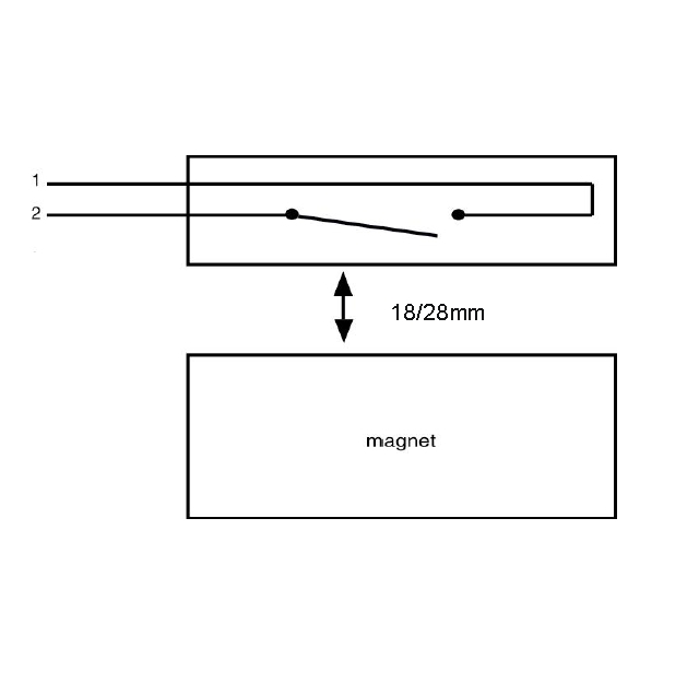 Reedkontakt (Reedschalter, Magnetkontakt), 1 Schließer, I=0,5A, =2,2mm Reedkontakt (Reedschalter, Magnetkontakt), 1 Schließer, I=0,5A, =2,2mm
