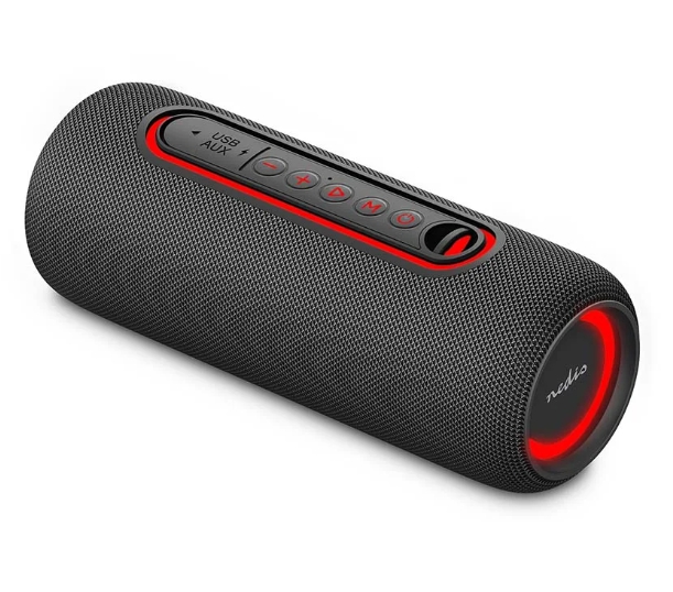 Tragbarer Bluetooth Lautsprecher 30W mit Akku 240min + USB +AUX + RGB-LED + IPX5 Spritzwassergeschützt IN2460
