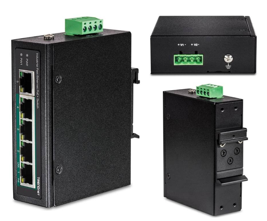 Industrie_switsch_PoE_din-rail_hutschiene_66-840-09401 Industrie Switch 5Port LAN RJ45 PoE Switch Hutschiene DIN Rail Input 48V