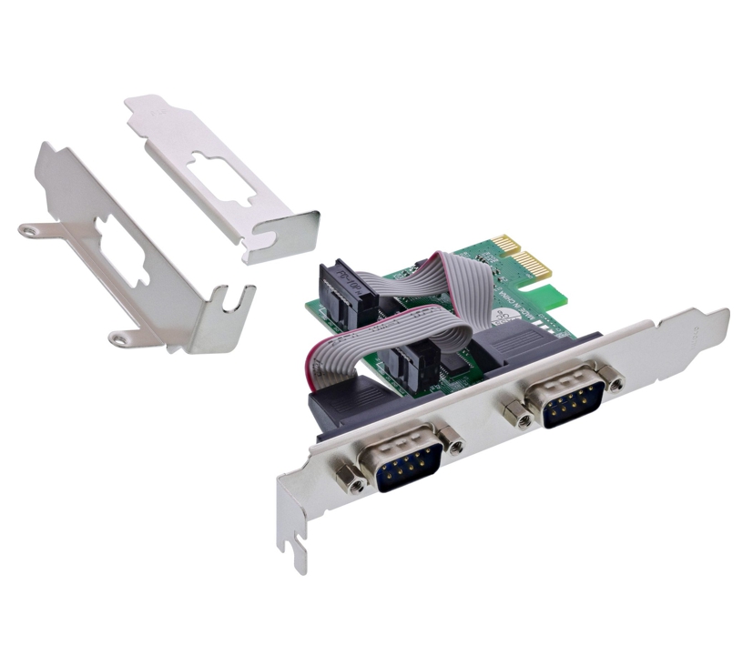 PCI-E Steckkarte 2x RS232 serielle V24 COM-Port PC Steckkarte für Computer Tower Desktop Mini SFF