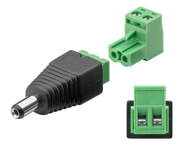 Hohlstecker_auf_Klemme_41-149-00260 Adapter Hohlstecker 5,5x2,1mm auf Klemme Schraubanschluss 2Draht Adapter