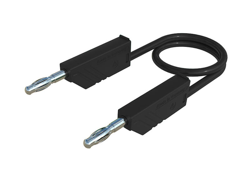 2m Laborkabel Messkabel SCHWARZ bis 16A Messleitung Prüfkabel Bananensteckerkabel