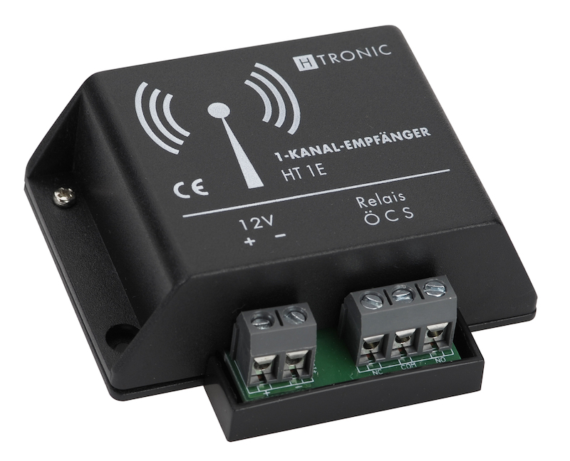 1Kanal_Funkempfaenger_79-223-16010 12V Funksteuerung 1Kanal HT1E mit 5A Relais Funkrelais Funkschalter