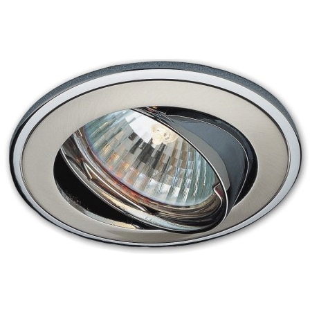 32-600-00160-einbaustrahlerfassung-MR16-b3 Deckeneinbauring schwenkbar BICOLOR Chrom Nickel DM82mm zu MR16 50mm Leuchtmittel Einbaufassung