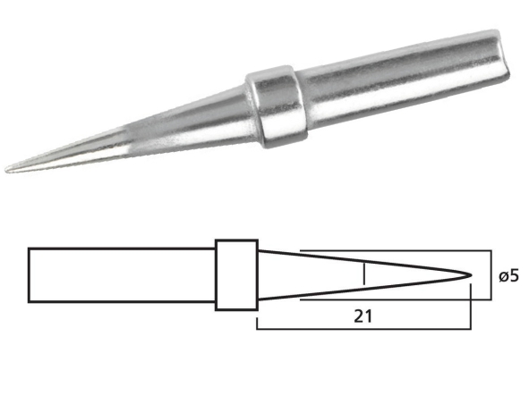 44-791-00005-Loetspitze-zu-LS50-SL10-SL20-SL30-ZD10-ZD20-ZD30 Lötspitze DM 5mm Lang Spitz zu LS50 SL10 SL20 SL30 ZD10 ZD20 ZD30 SIC520 SIC530 SIA548