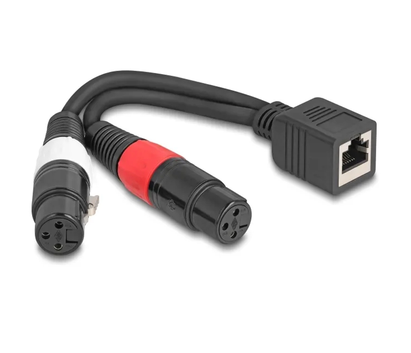Adapter RJ45 auf XLR Kupplung 2-Kanalig oder Stereo