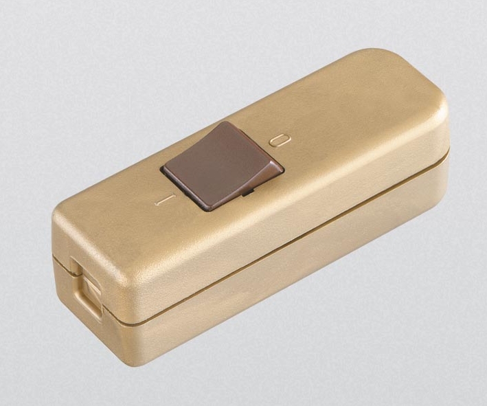 Schnurschalter_goldfarben_95-833-00092 Schalter Schnurschalter 6A 250V 1polig Goldfarben